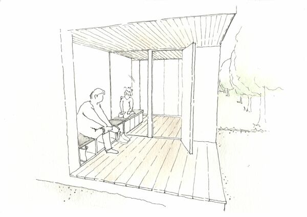 Entré till en enplansvilla.