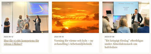 Nyheter från webbplats. Foto.