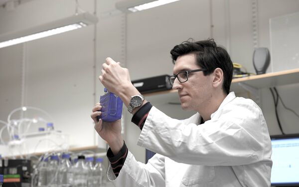 Researcher in a laboratory. Photo.