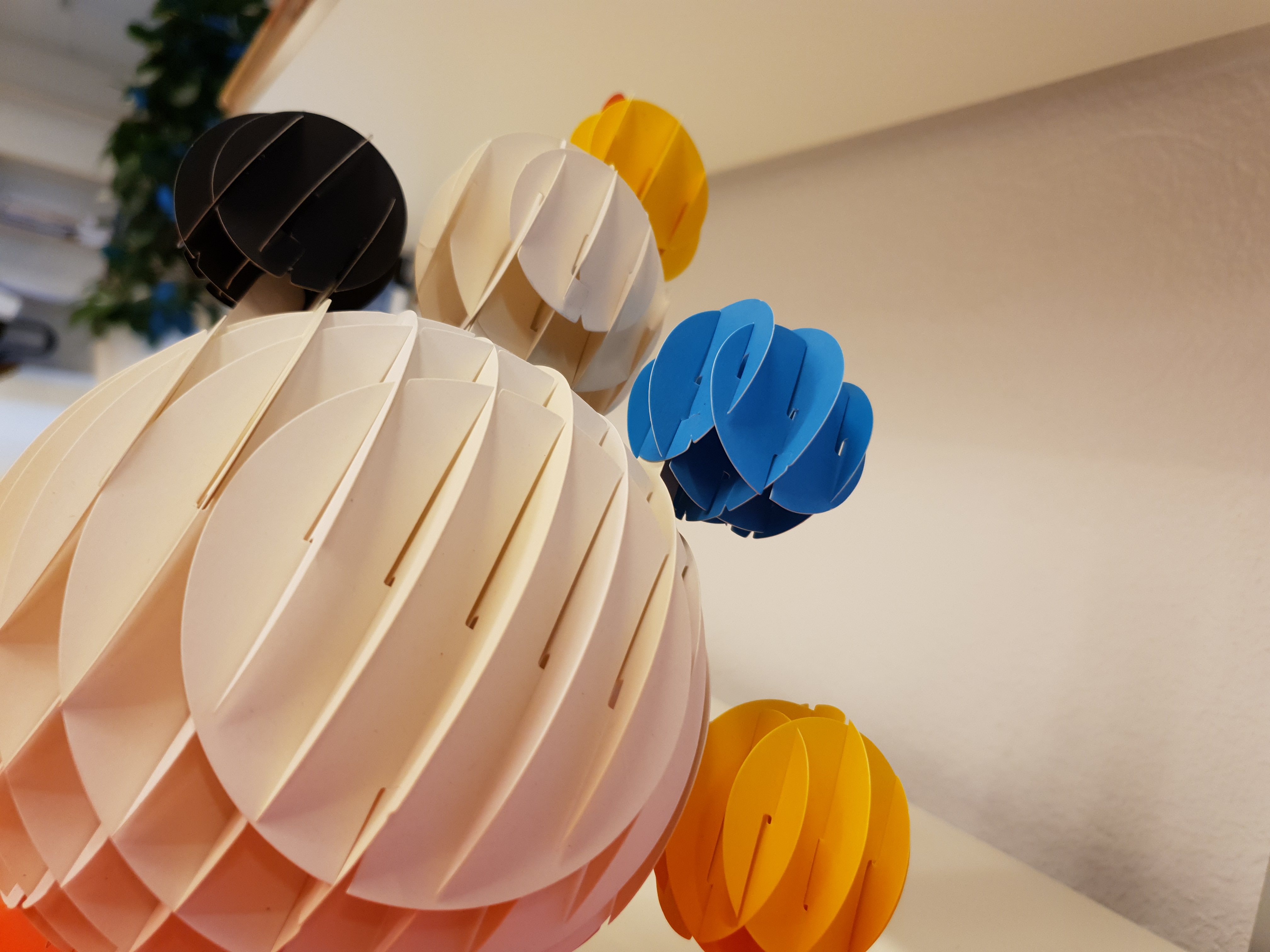 Paper balls in different colors. Photo.