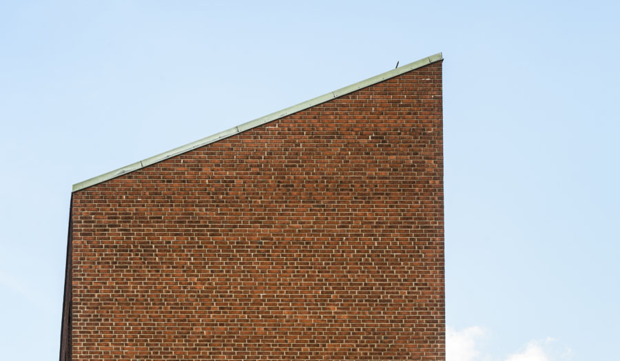 Facade of a building on the LTH-campus. Close-up photo. 