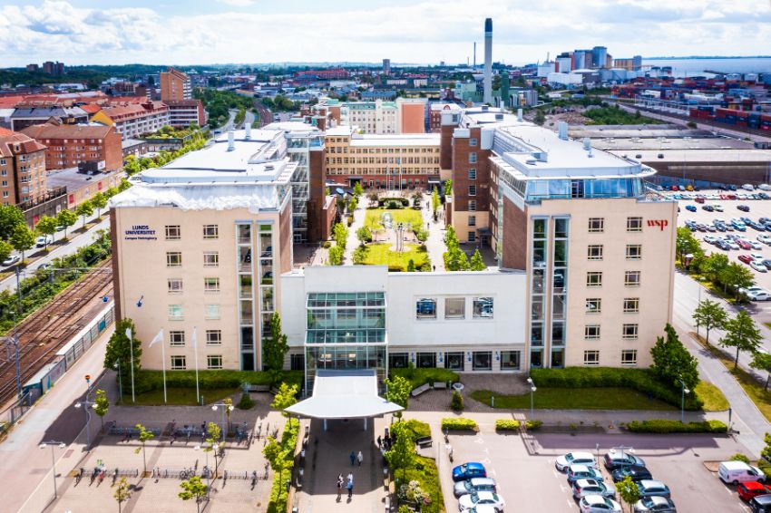 Campus Helsingborg från ovan.