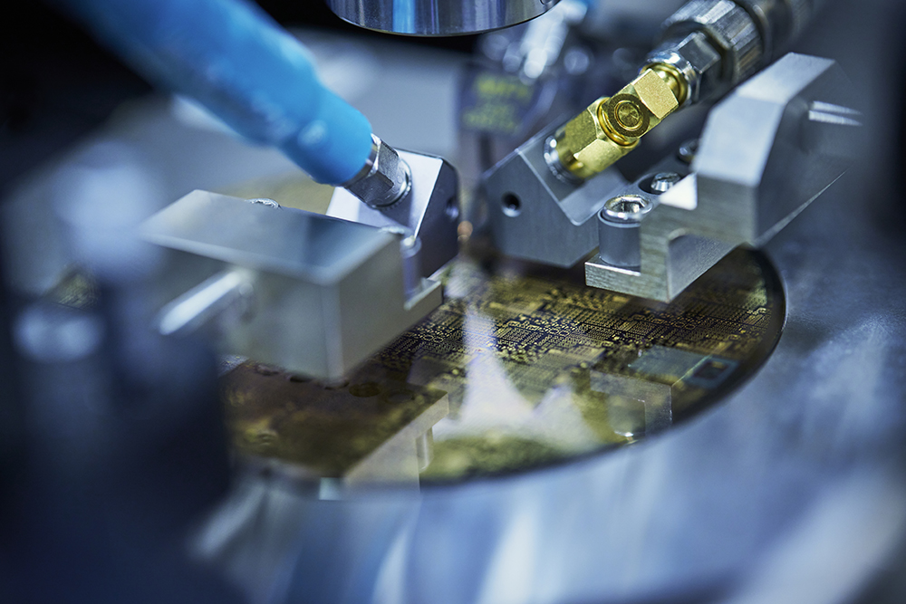 Close up of a high frequency chip. Photo.