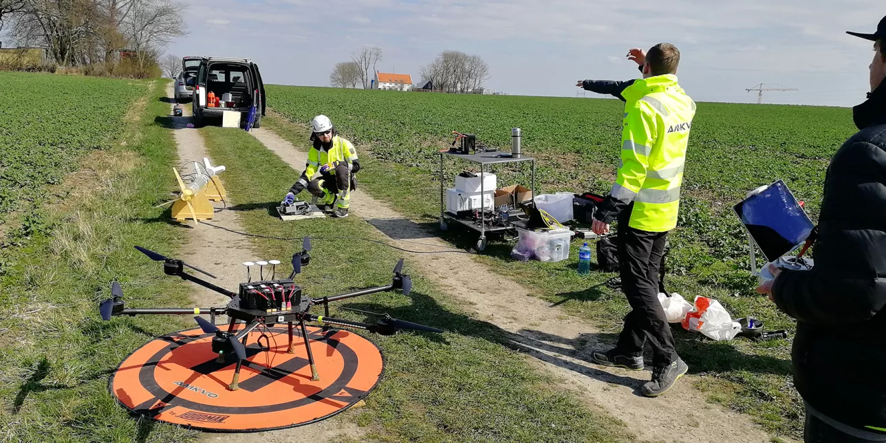 Field work with drones. Photo.