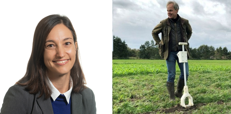 Montage av två porträttbilder, Margret Bauer och Gustaf Ramel.