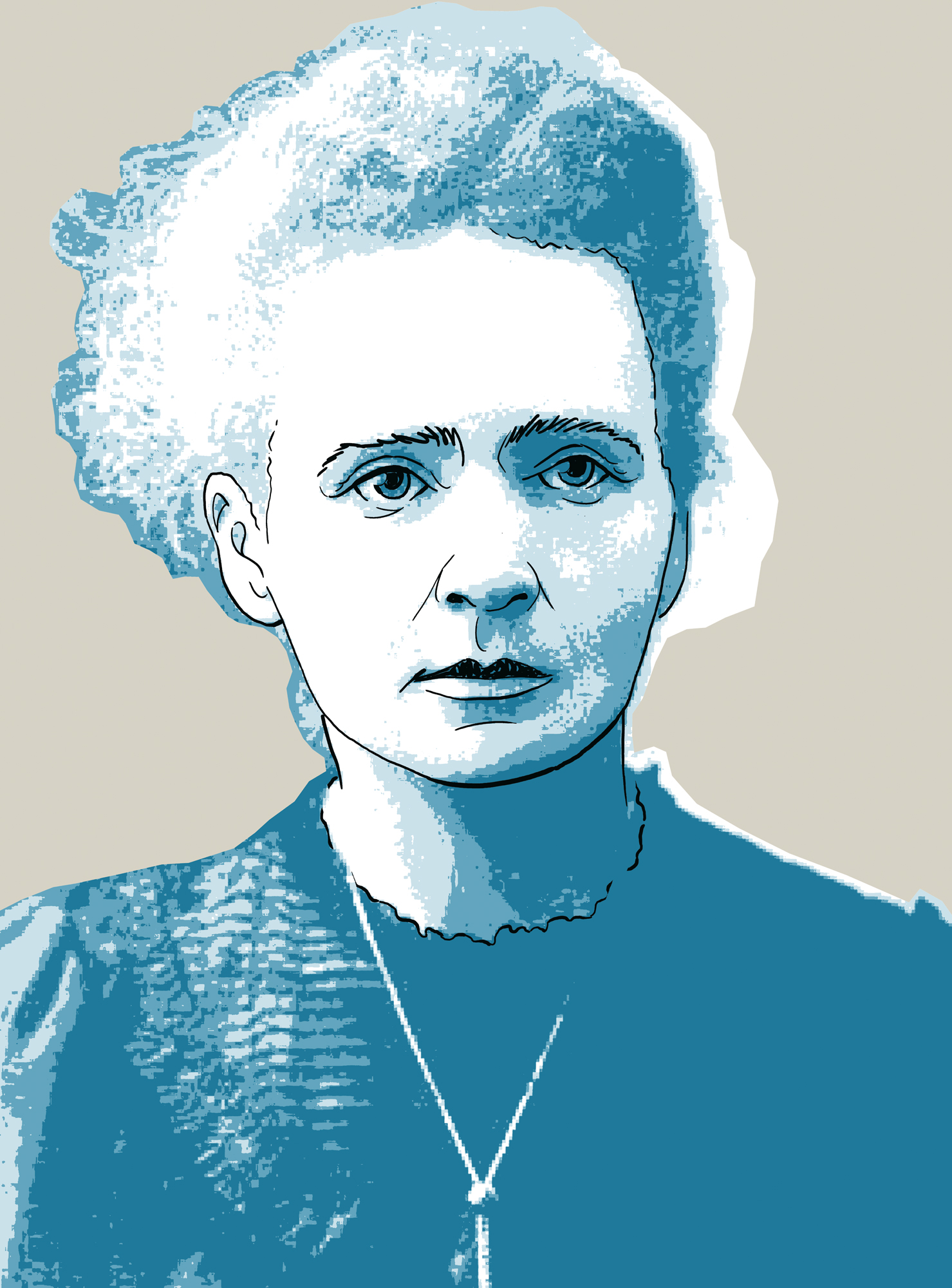 Marie Skłodowska-Curie. Illustration.