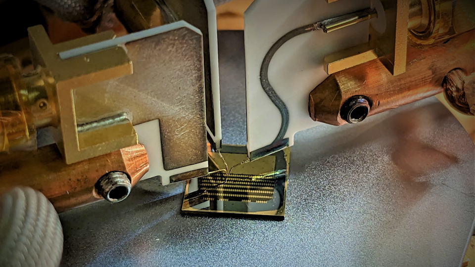 Bild på ett chip med transistorer